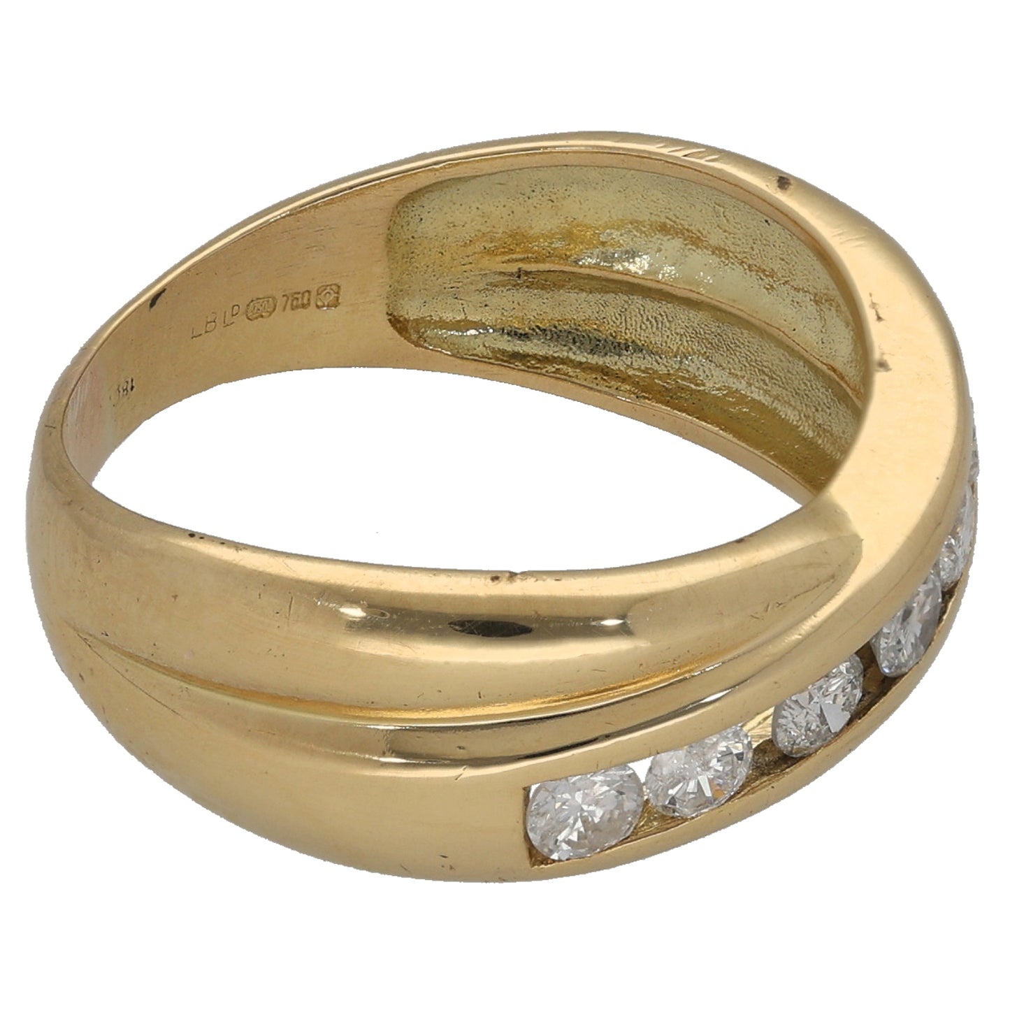 18ct Gold 0.49ct Diamond Half Eternity Ring Size N