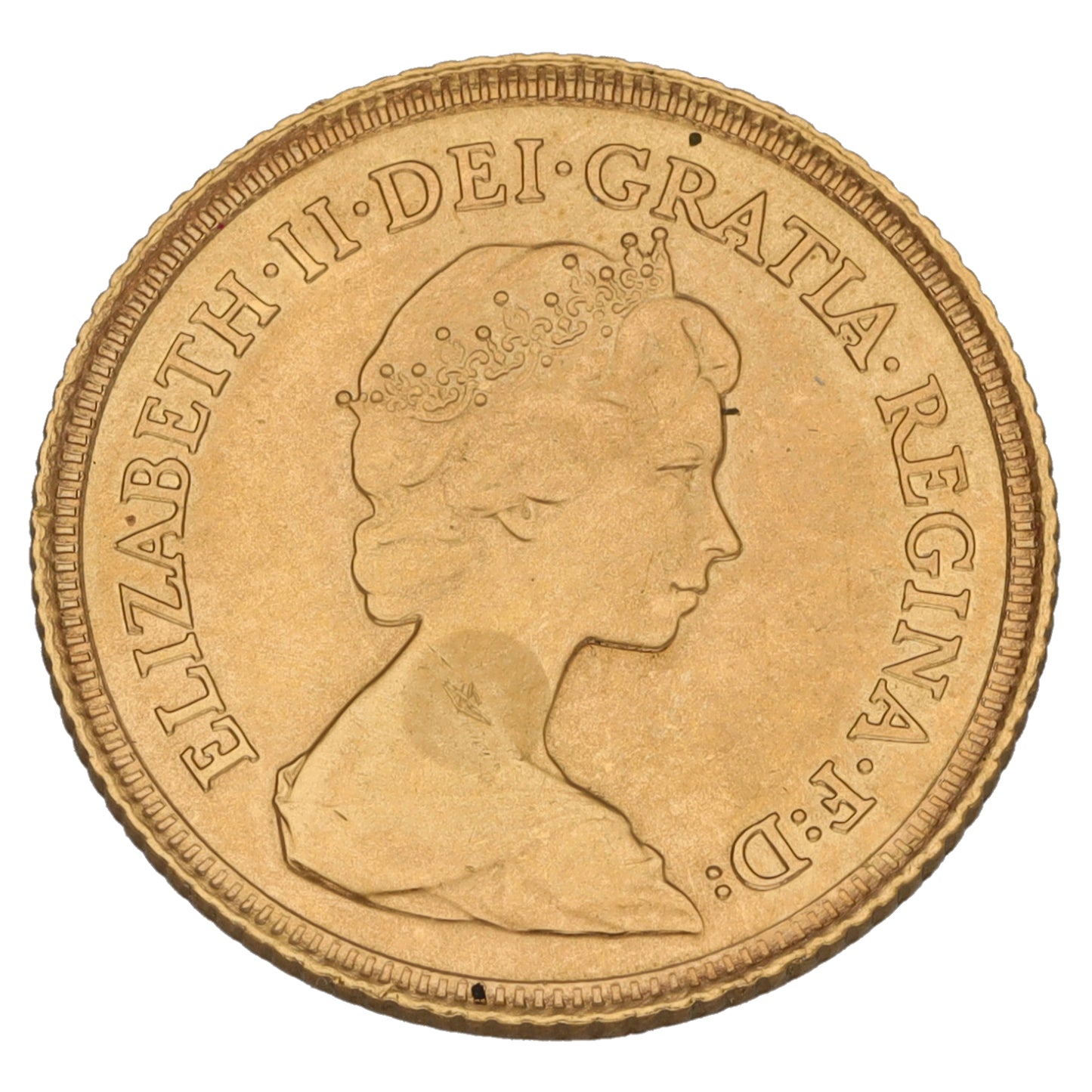 22ct Gold Queen Elizabeth II Half Sovereign Coin 1982