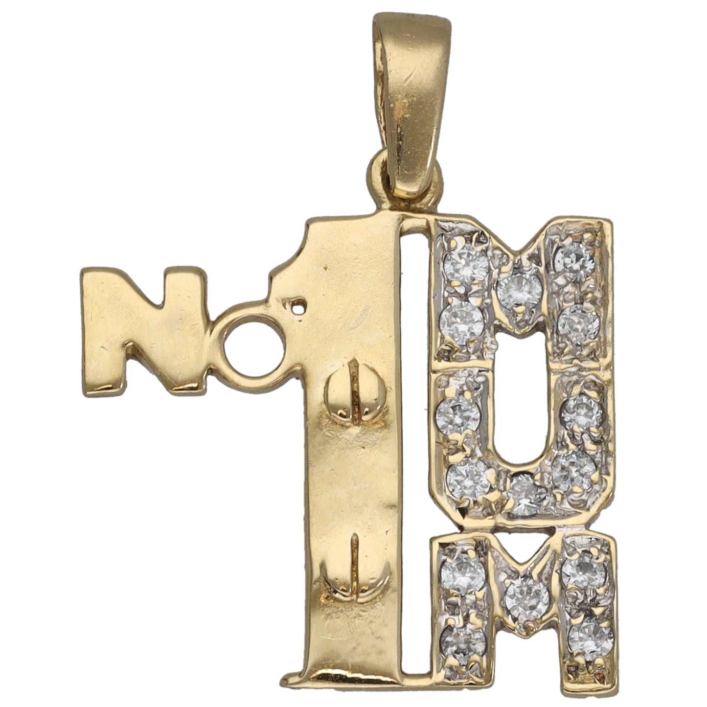 9ct Gold Cubic Zirconia Mum/Mother Pendant