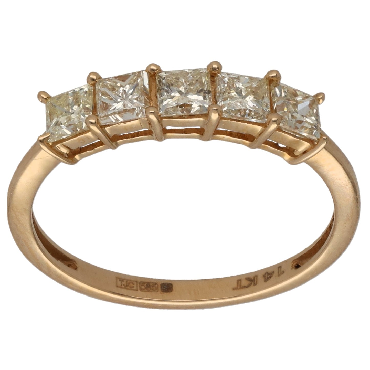 14ct Gold 1.00ct Diamond Half Eternity Ring Size N