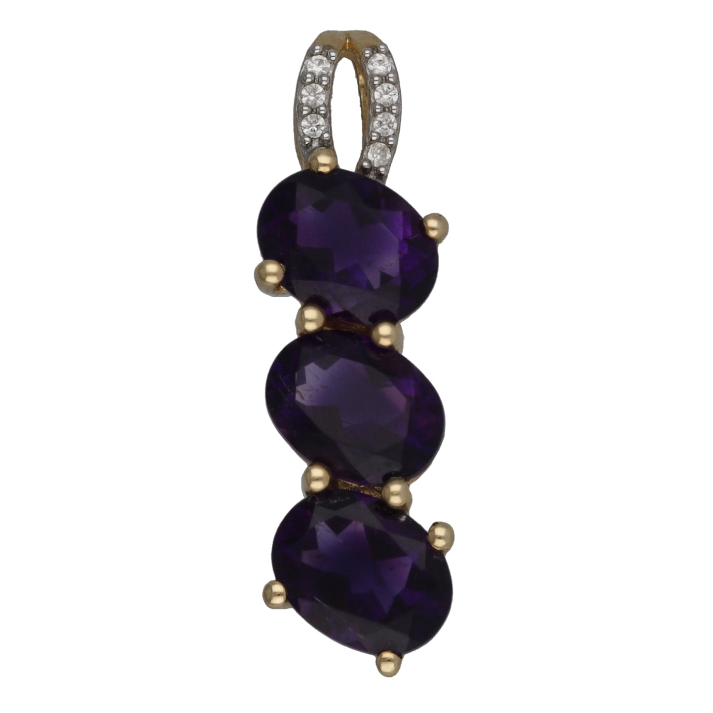 9ct Gold Amethyst & Imitation Dress/Cocktail Pendant