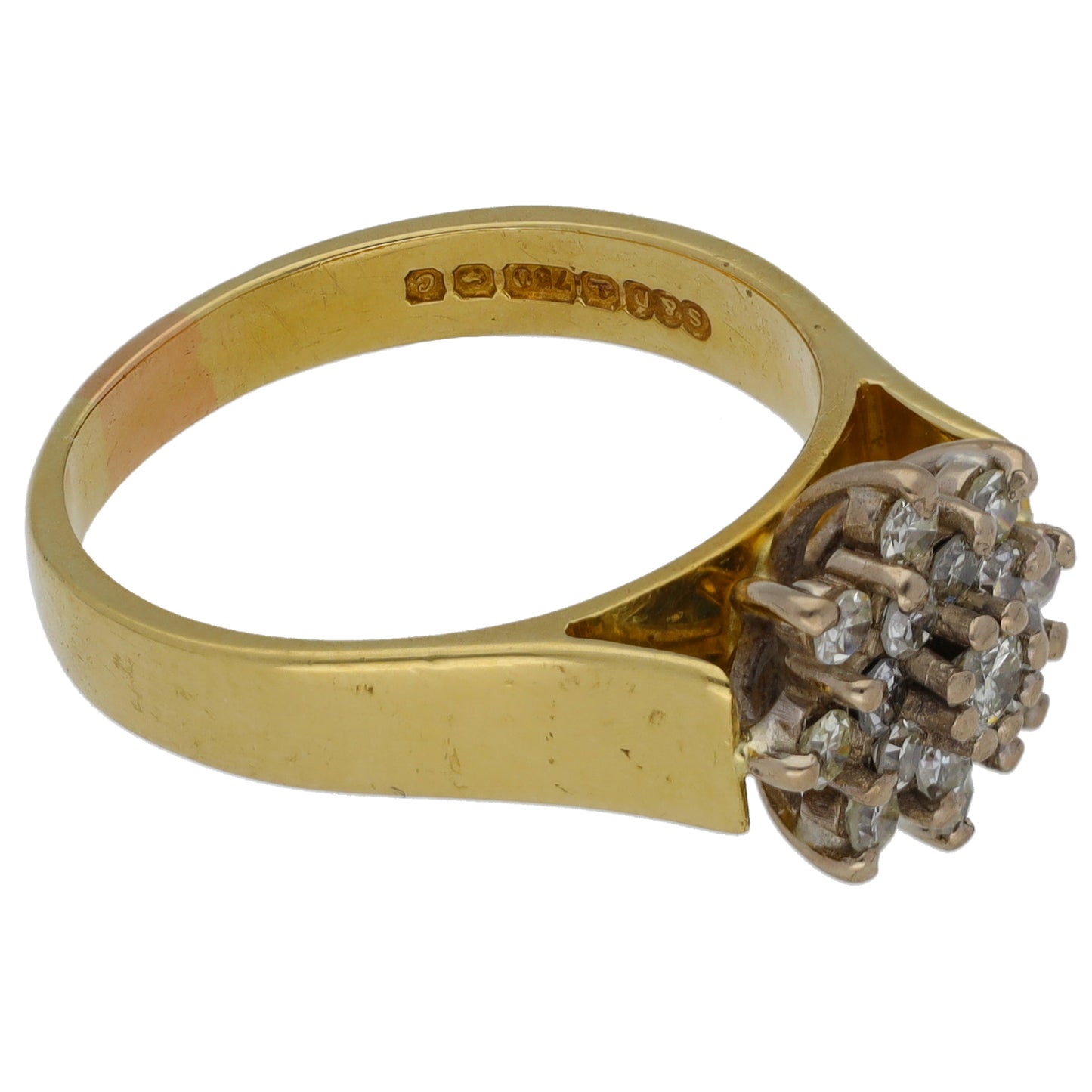 18ct Gold 0.45ct Diamond Cluster Ring Size O