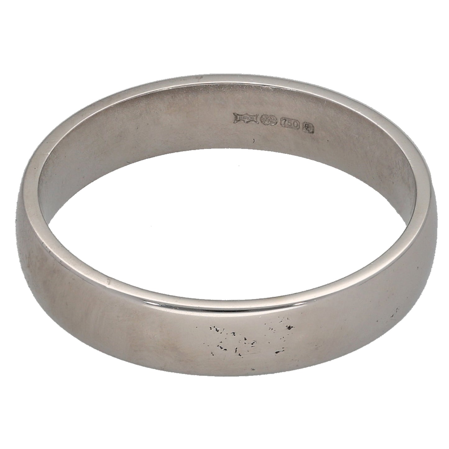 18ct White Gold Plain Wedding Ring Size N