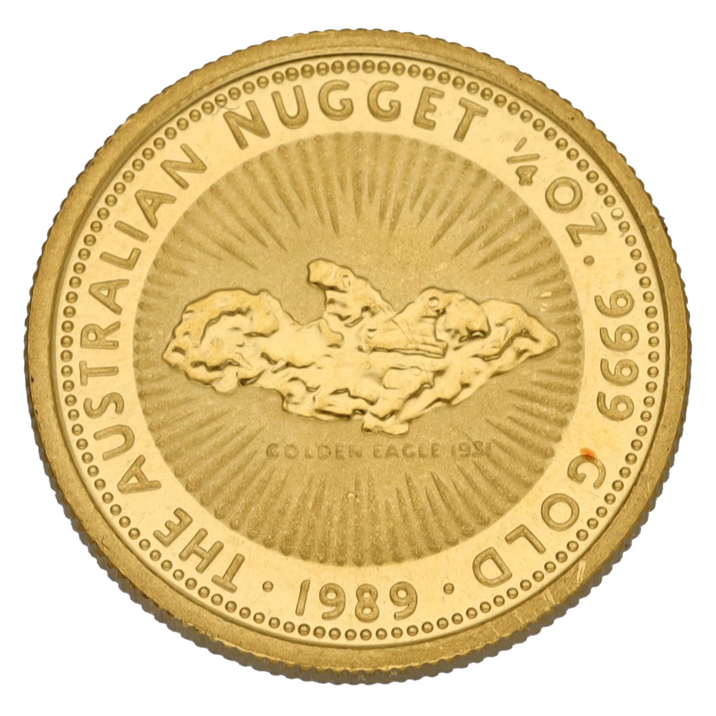 24ct Gold Australian Nugget 1/4 OZ Coin 1989