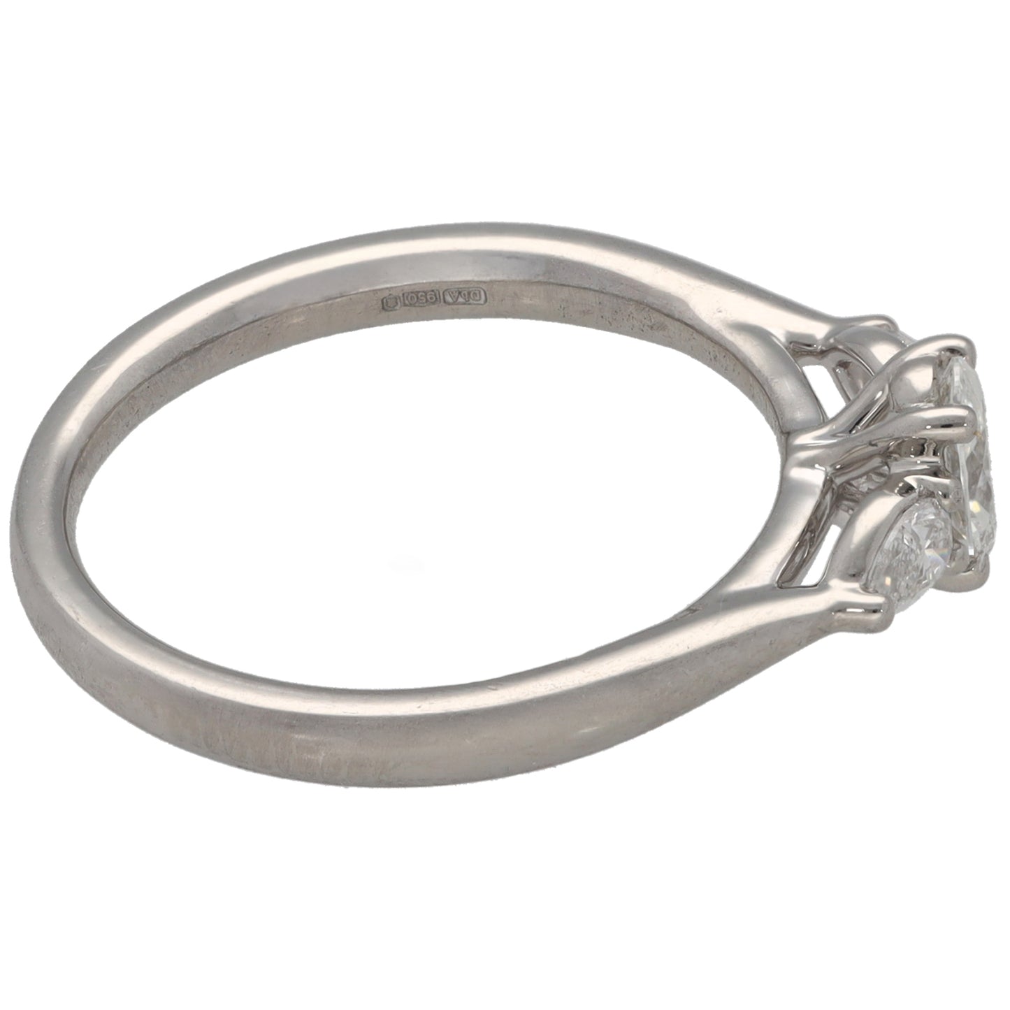 Platinum 0.50ct Diamond Trilogy Ring Size M