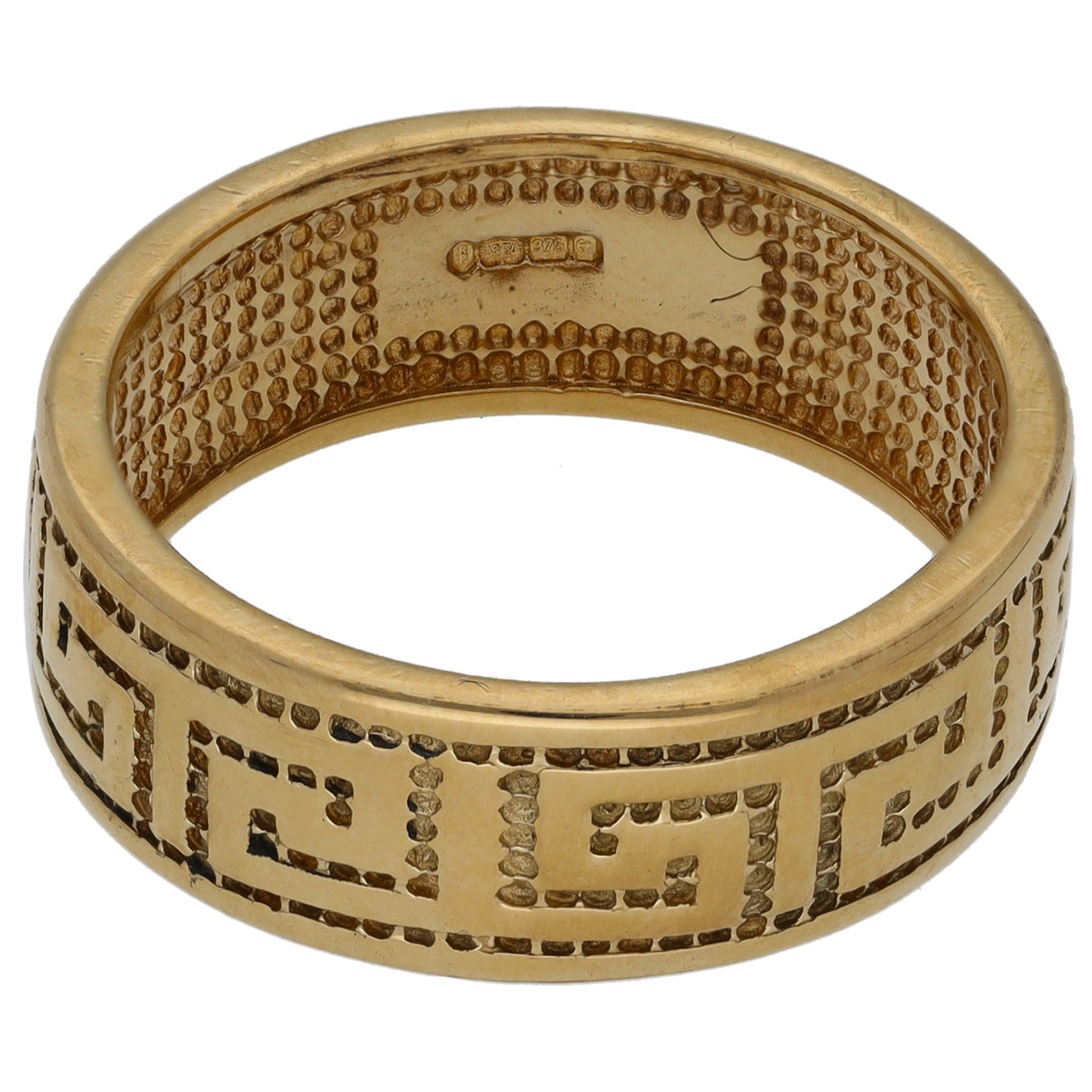 9ct Gold Patterned Wedding Ring Size S