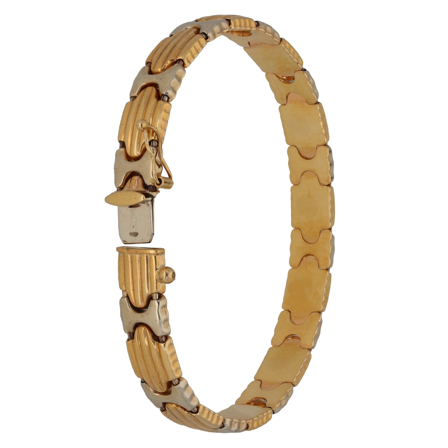 9ct Bi-Colour Gold Hinged/Clasp Bangle