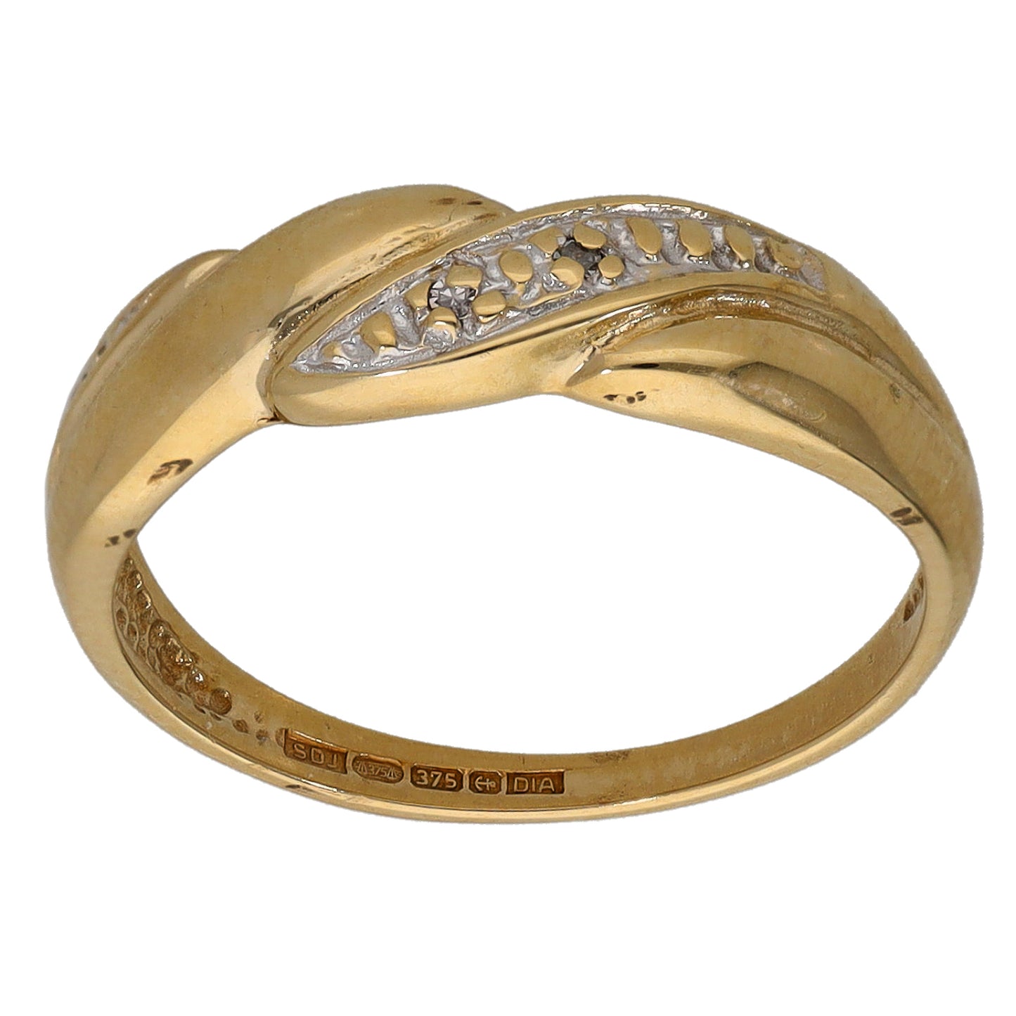 9ct Gold 0.015ct Diamond Alternative Ring Size K