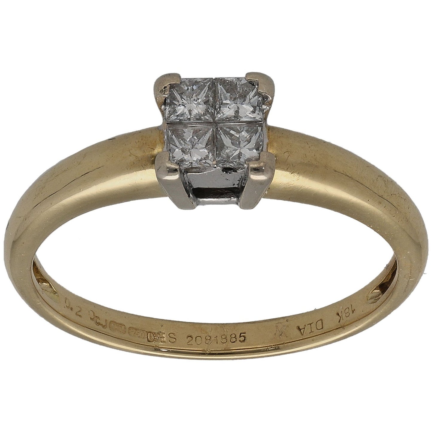 18ct Gold 0.20ct Diamond Dress/Cocktail Ring Size N