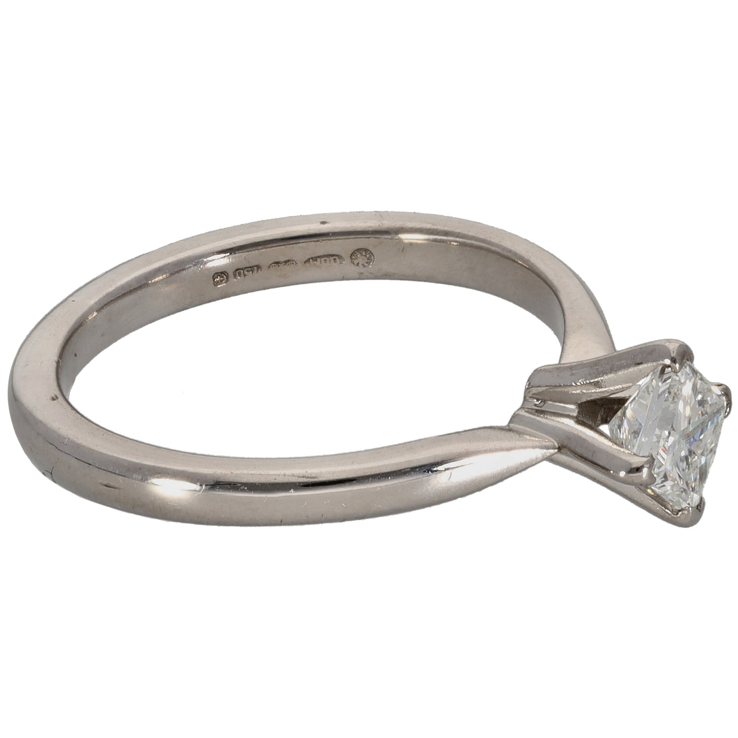 18ct White Gold 0.47ct Diamond Solitaire Ring Size K