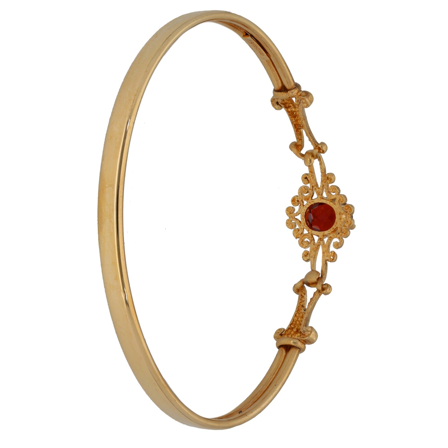 9ct Gold Garnet Fancy Stone Set Bracelet