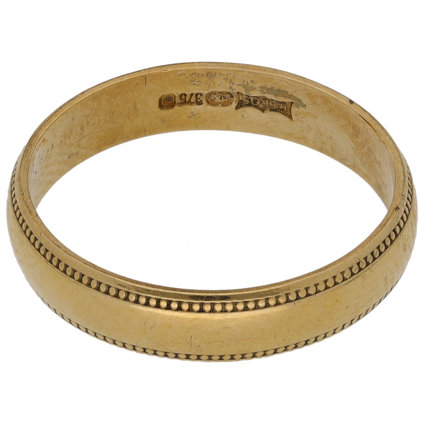 9ct Gold Plain Wedding Ring Size M