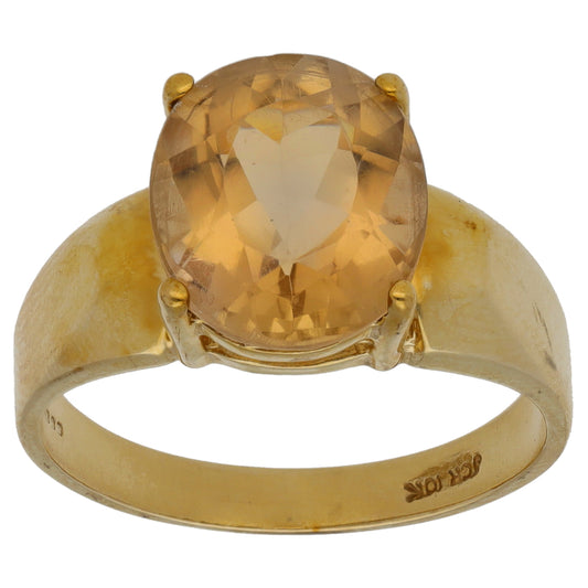 9ct Gold Quartz Dress/Cocktail Ring Size R