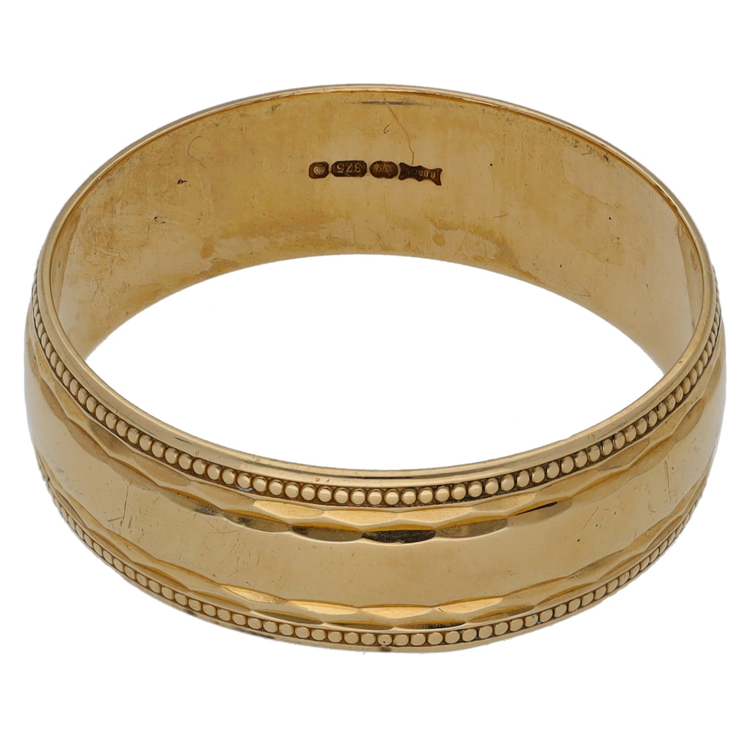 9ct Gold Patterned Wedding Ring Size U