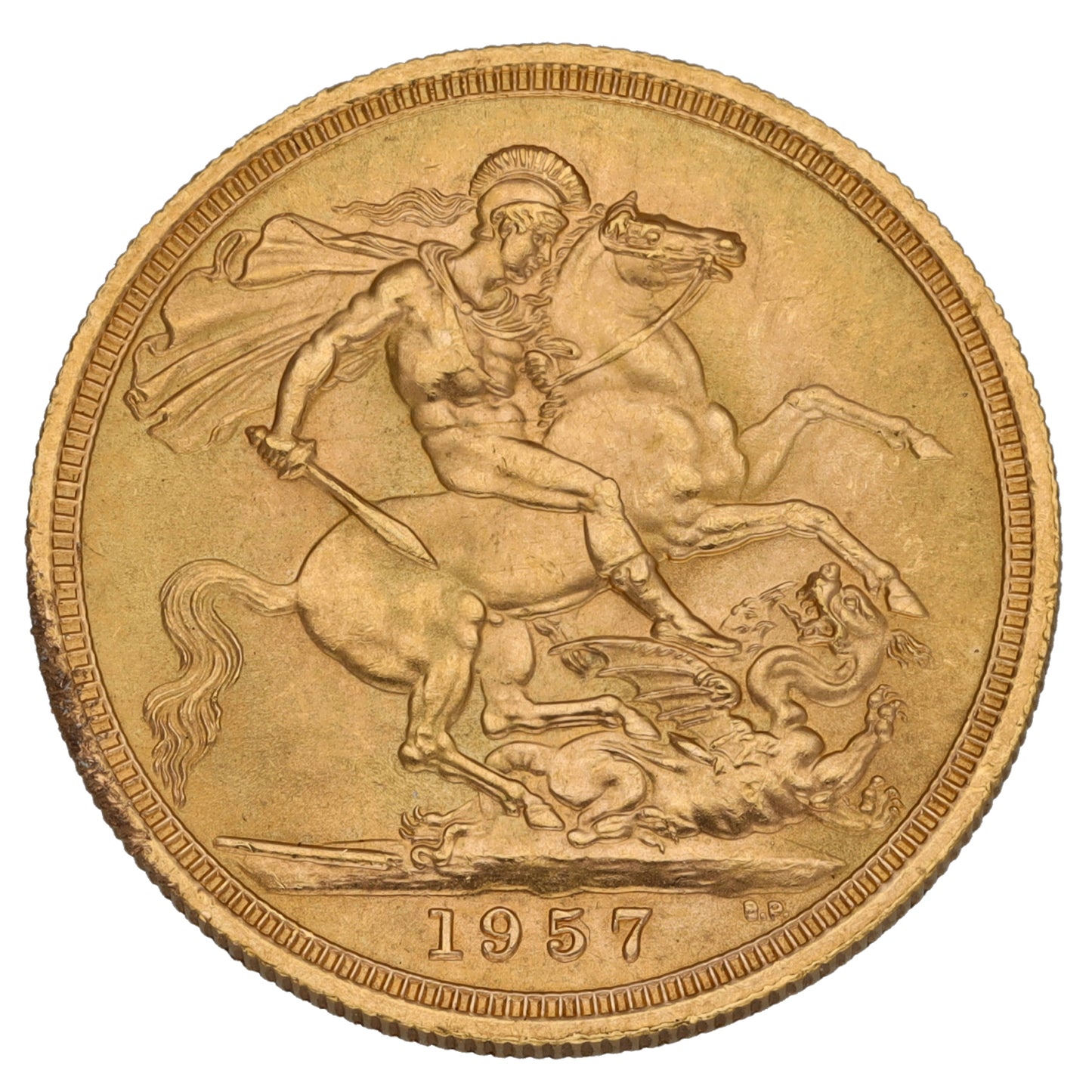 22ct Gold Queen Elizabeth II Full Sovereign Coin 1957