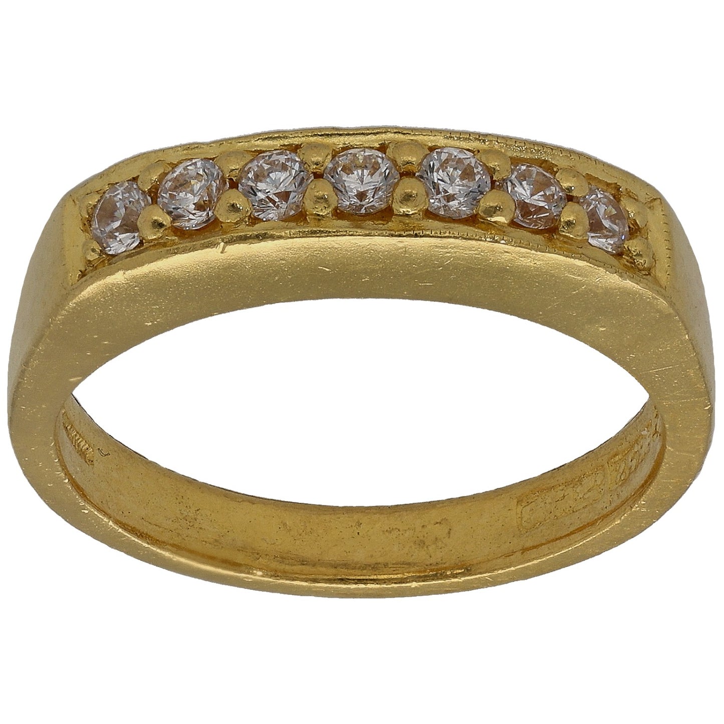 22ct Gold Cubic Zirconia Half Eternity Ring Size M