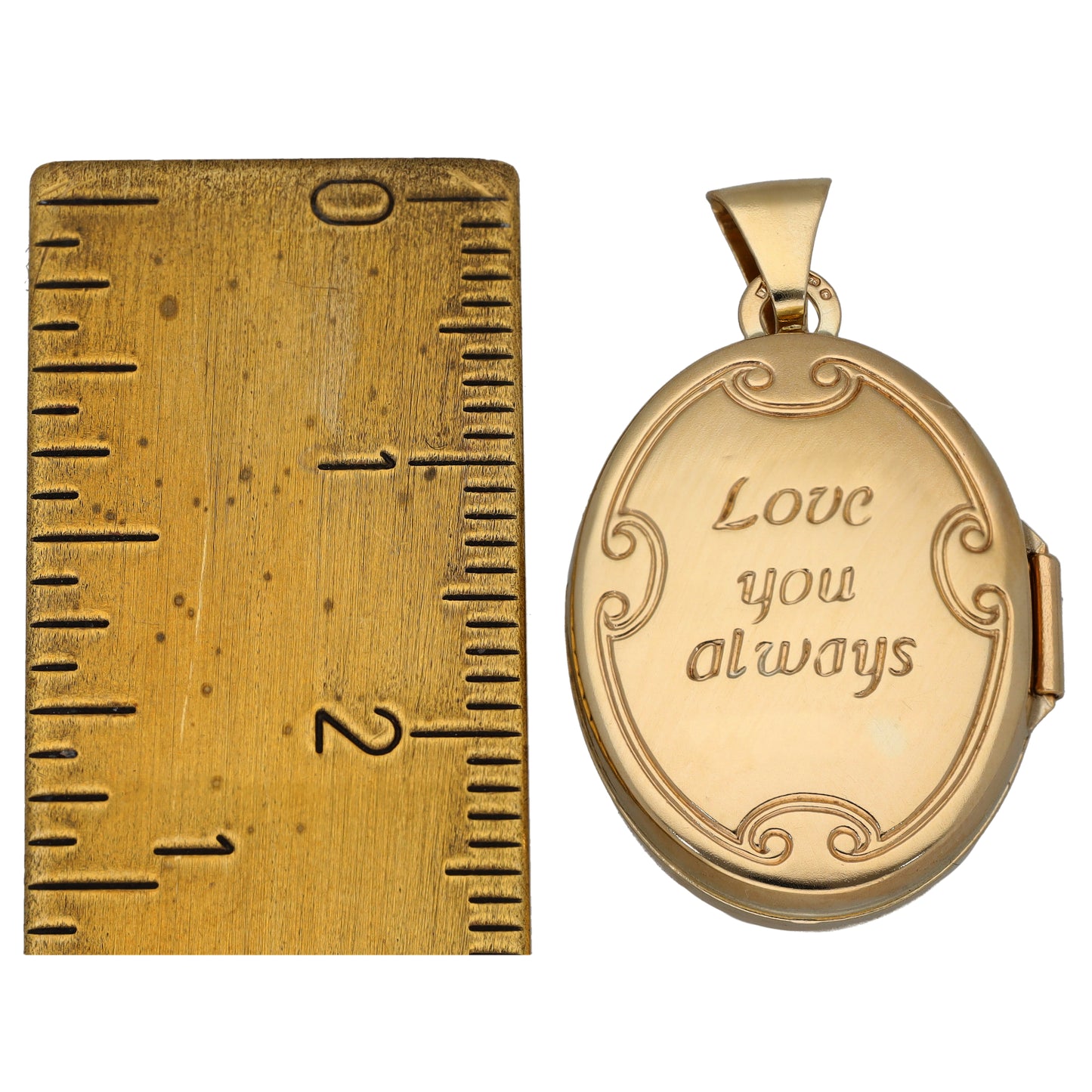 9ct Gold Patterned Locket Pendant
