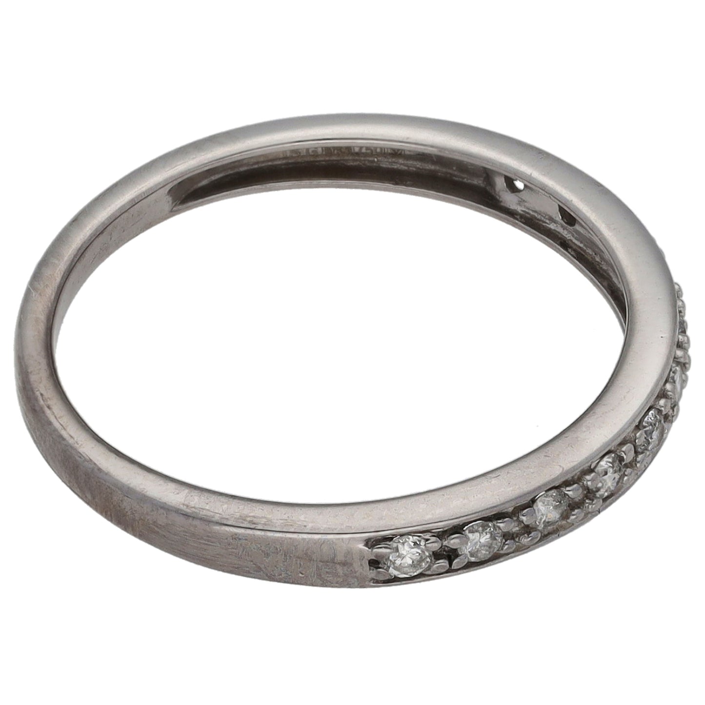 18ct White Gold 0.13ct Diamond Half Eternity Ring Size L