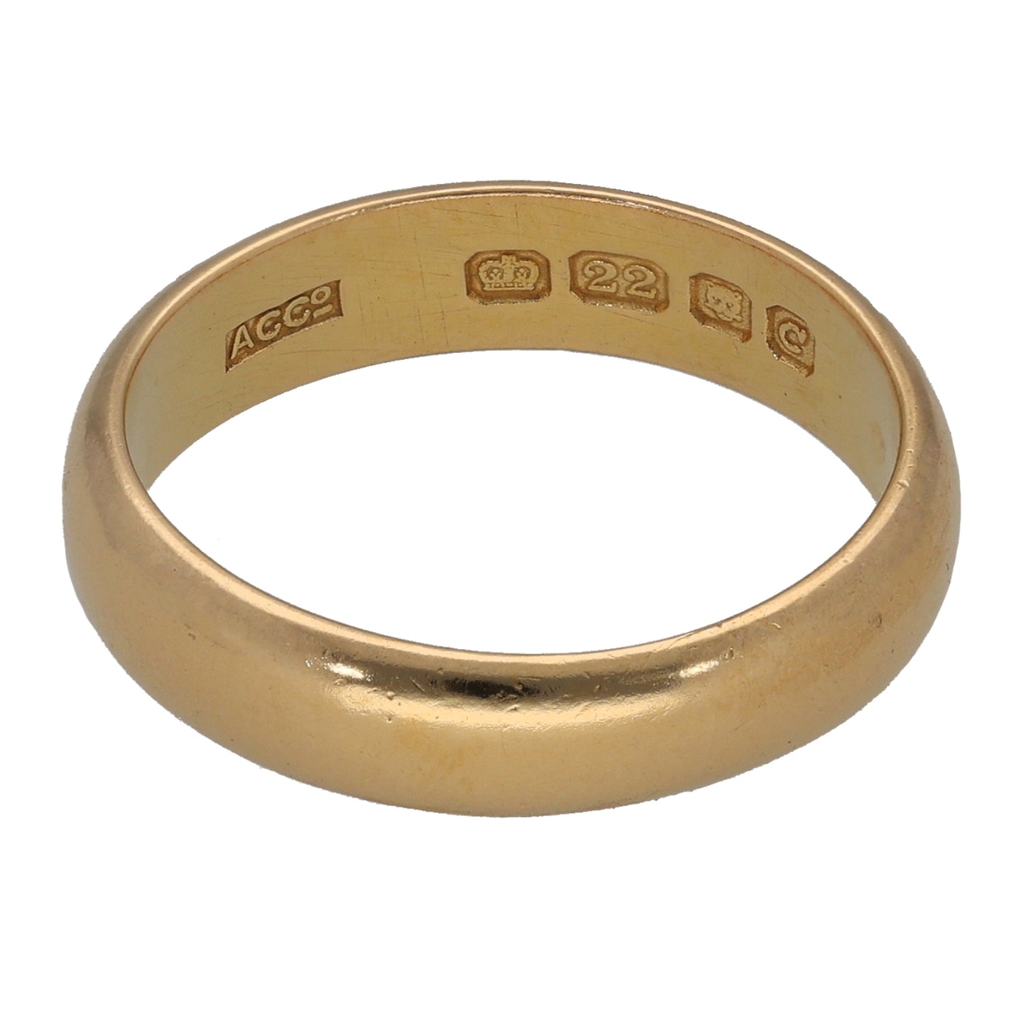 22ct Gold Plain Wedding Ring Size P