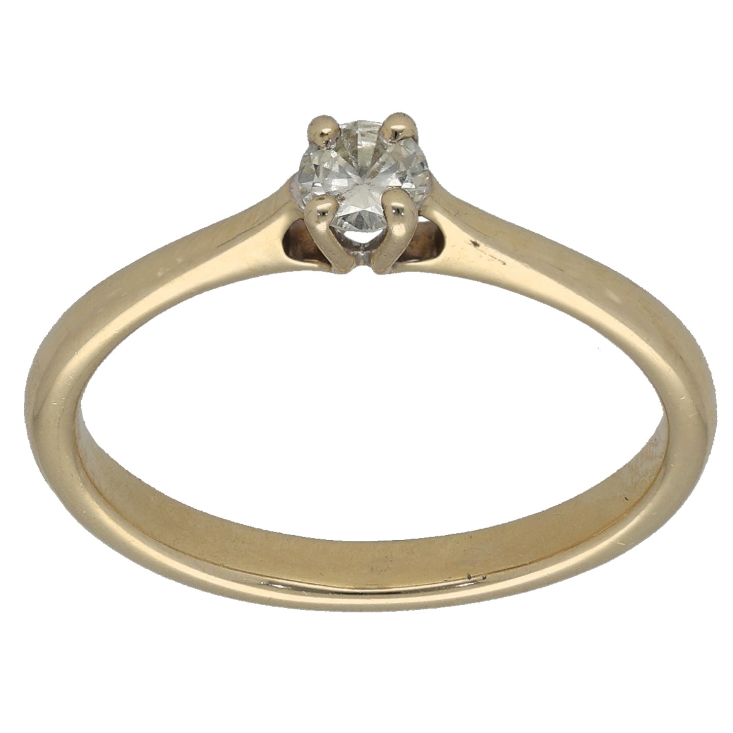 9ct Gold 0.20ct Diamond Solitaire Ring Size M