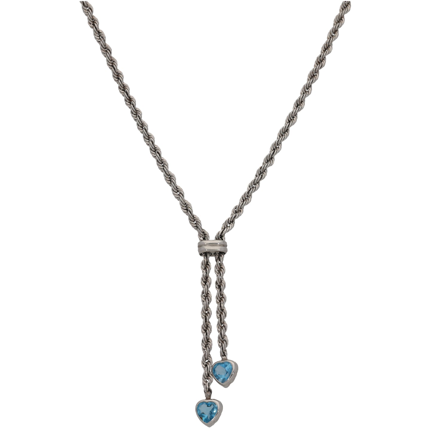 9ct White Gold Topaz Fancy Necklace 16"