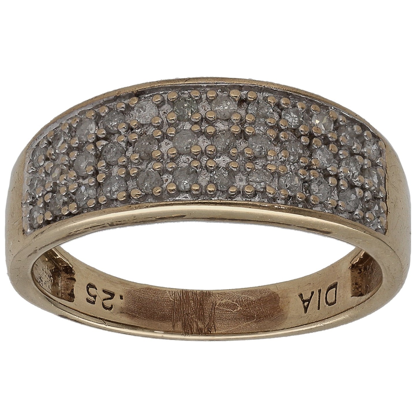 9ct Gold 0.25ct Diamond Dress/Cocktail Ring Size K
