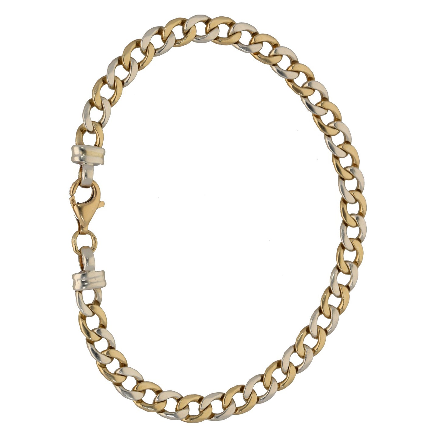 9ct Bicolour Gold Curb Bracelet