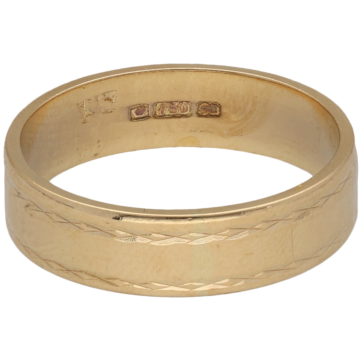 18ct Gold Plain Wedding Ring Size M