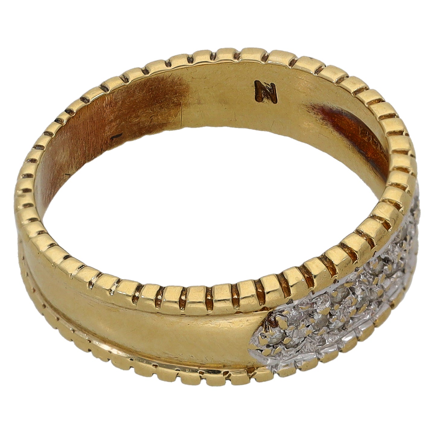 9ct Gold 0.10ct Diamond Dress/Cocktail Ring Size N
