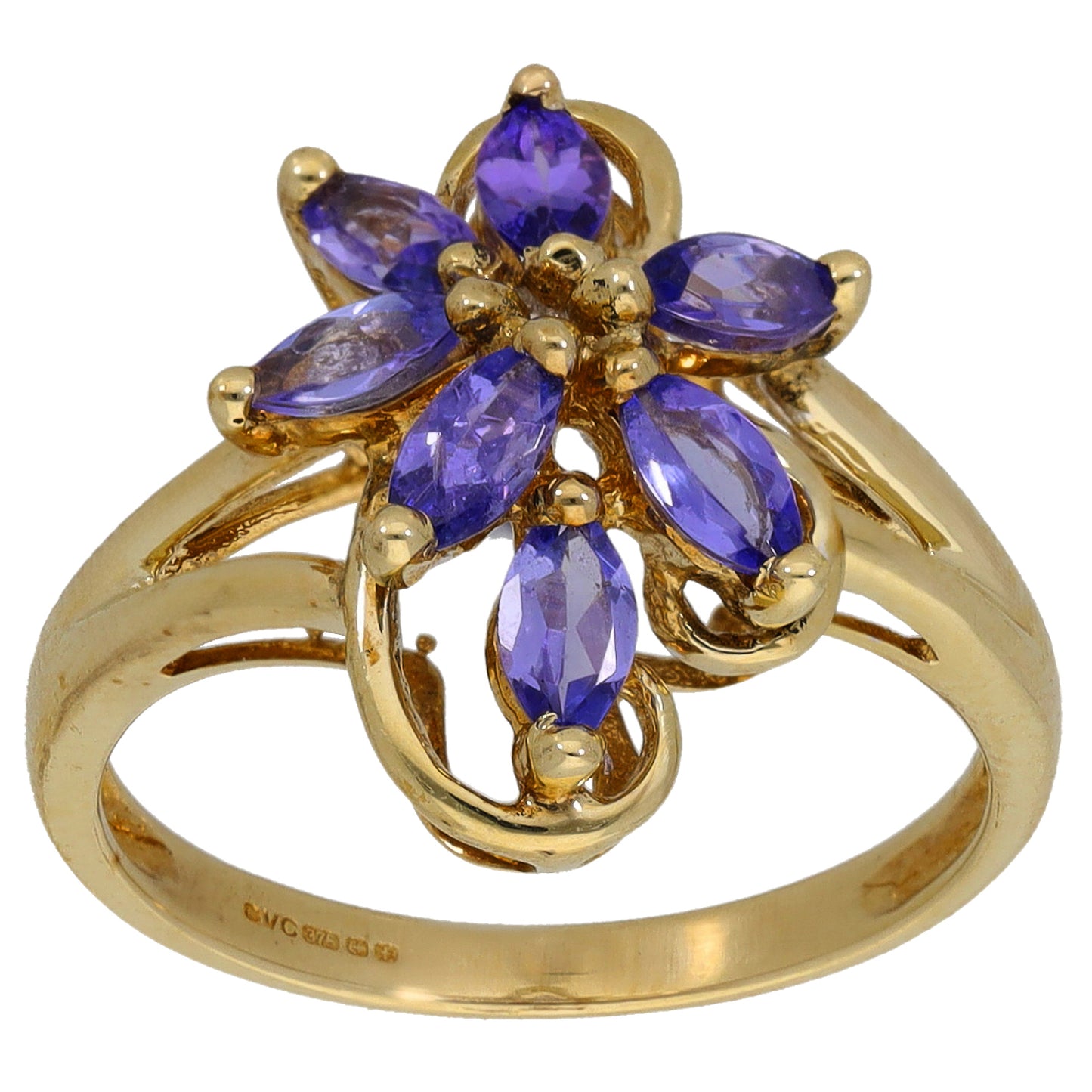 9ct Gold Tanzanite Dress/Cocktail Ring Size O