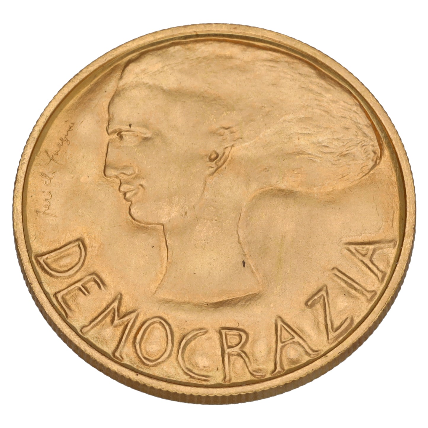 22ct Gold San Marino Democrazia Gold 5 Scudi Coin 1977