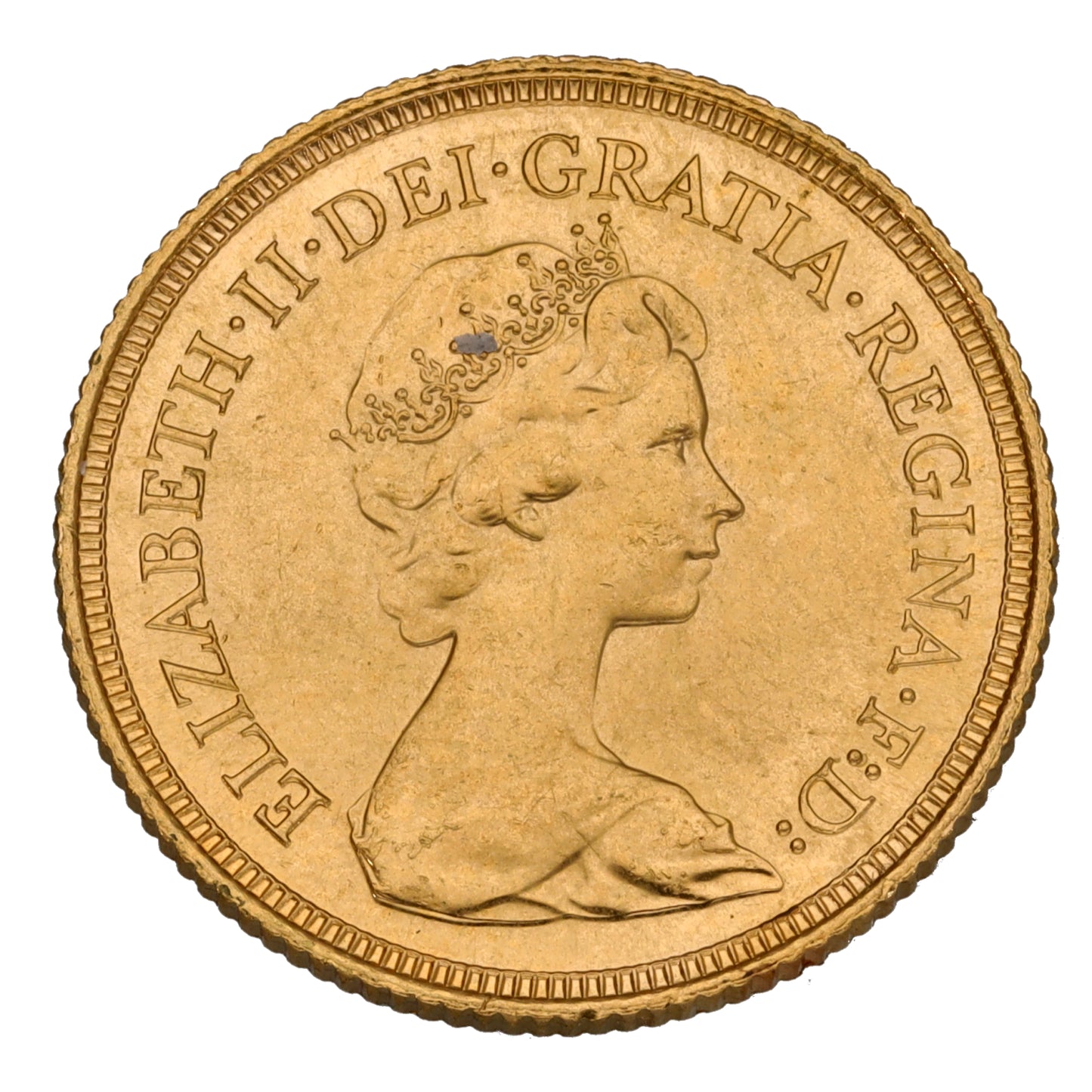 22ct Gold Queen Elizabeth II Full Sovereign Coin 1982