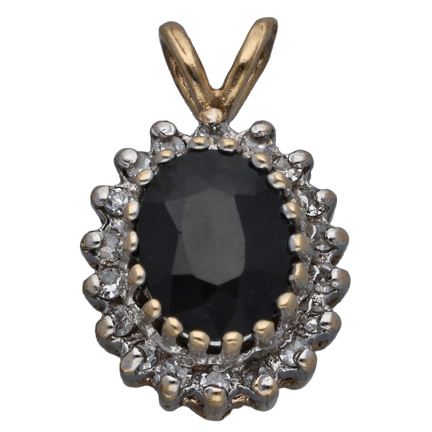 9ct Gold 0.18ct Diamond & Sapphire Dress/Cocktail Pendant