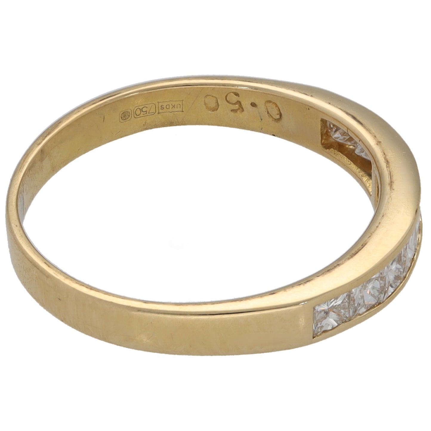 18ct Gold 0.50ct Diamond Half Eternity Ring Size L