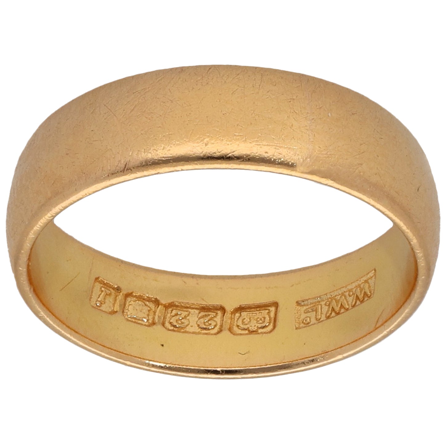 22ct Gold Plain Wedding Ring Size O