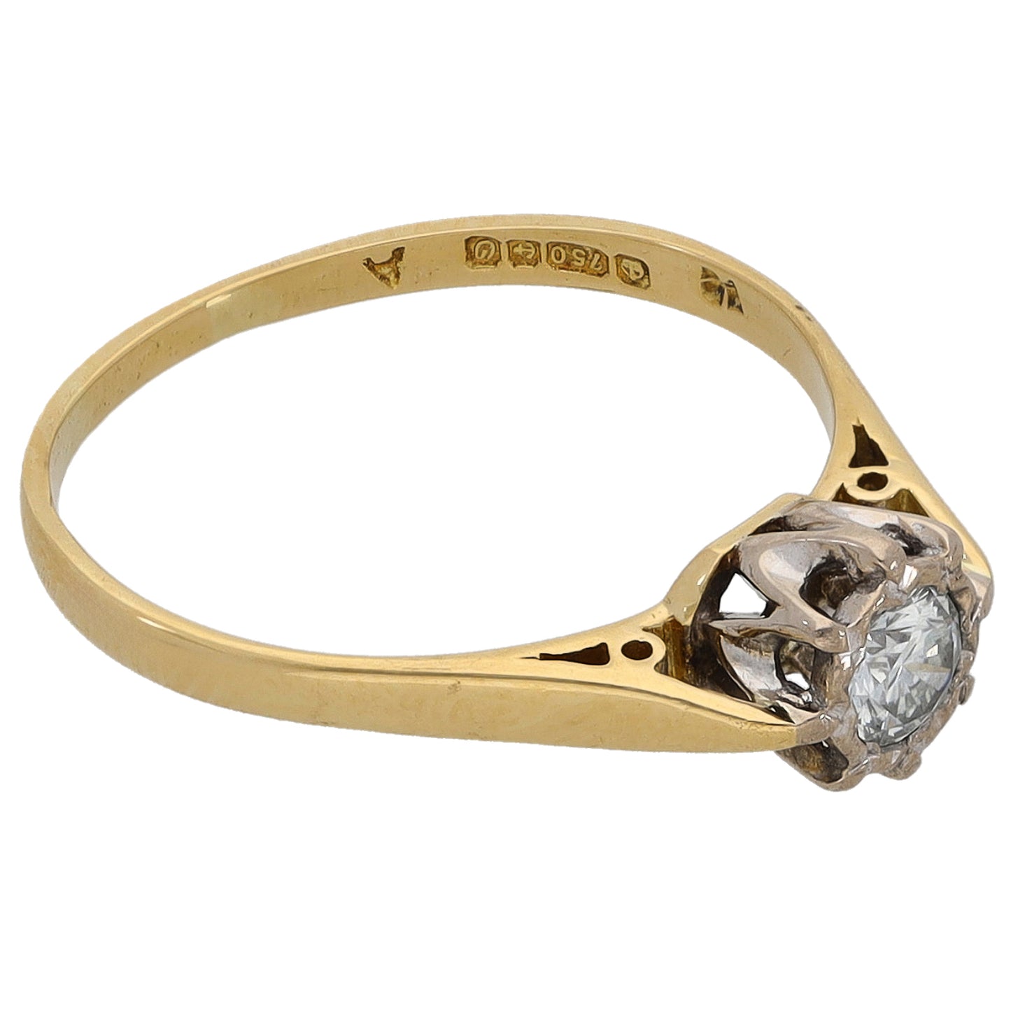 18ct Gold 0.25ct Diamond Solitaire Ring Size O