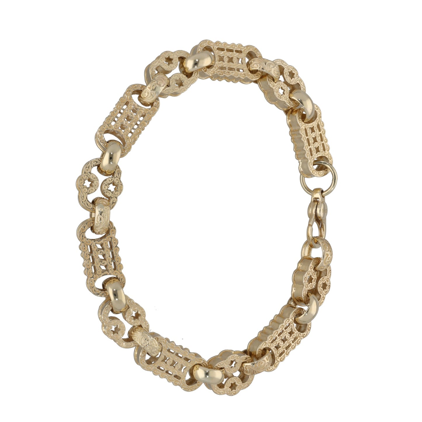 9ct Gold Stars & Bars Bracelet