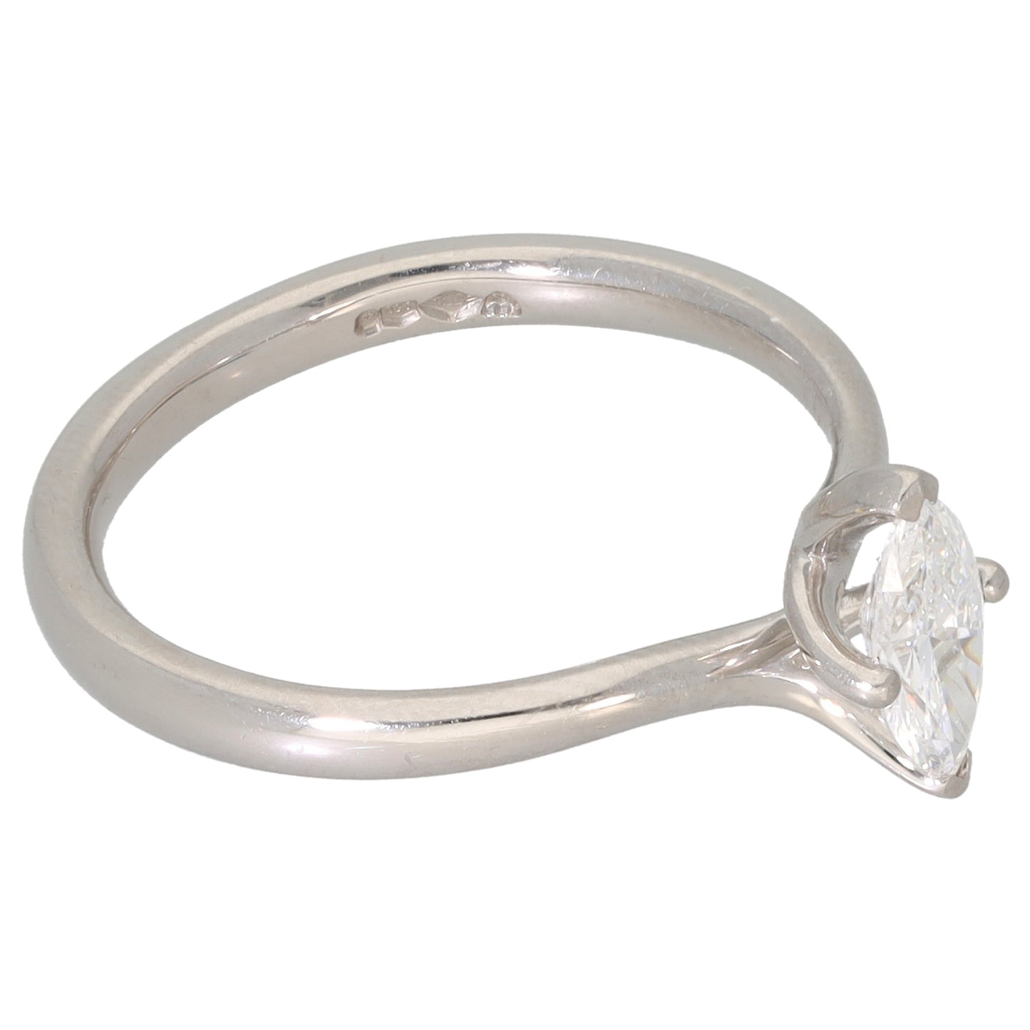 Platinum 0.50ct Marquis Diamond Solitaire Ring Size N