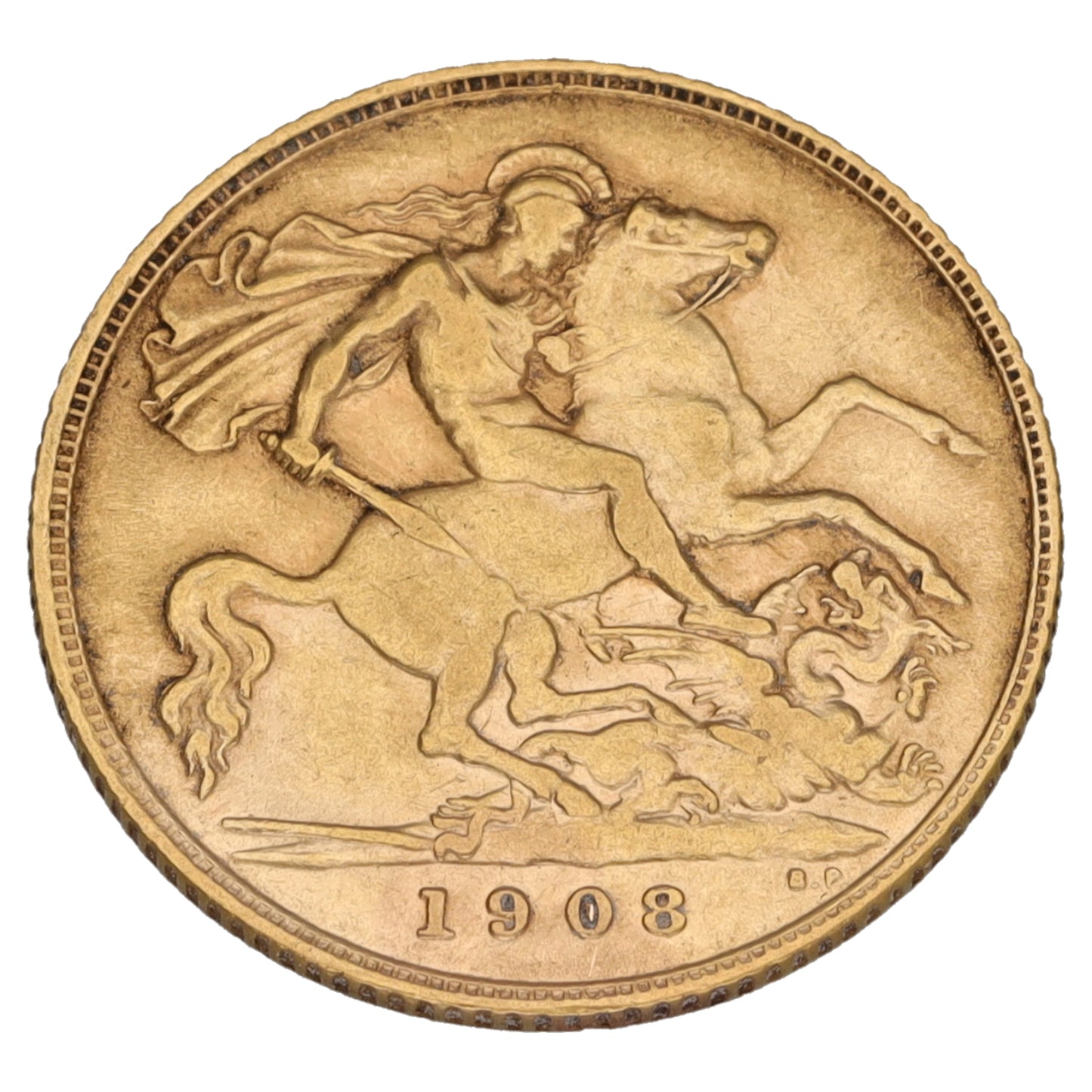22ct Gold King Edward VII Half Sovereign Coin 1908