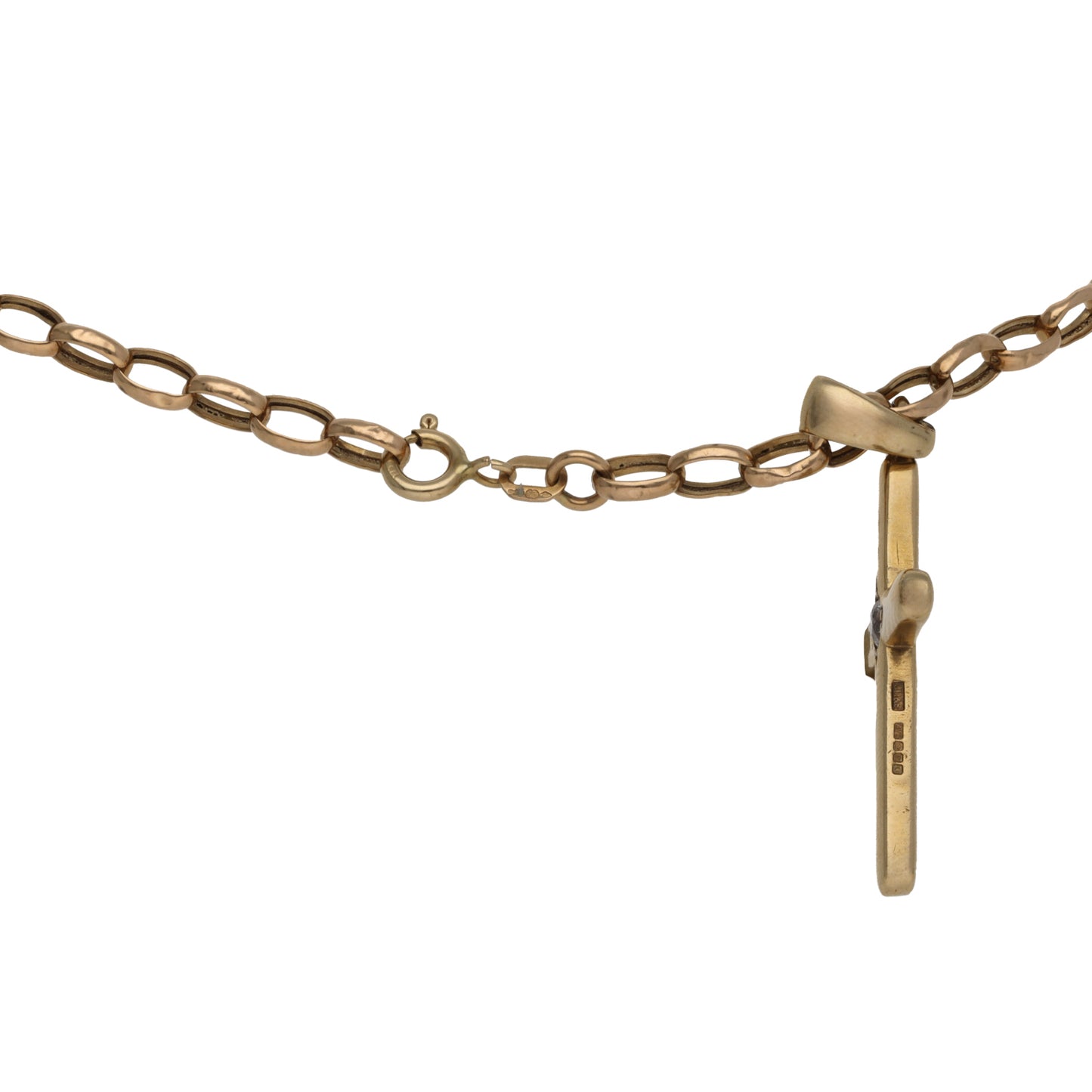 9ct Gold 0.25ct Diamond Cross Pendant With Chain