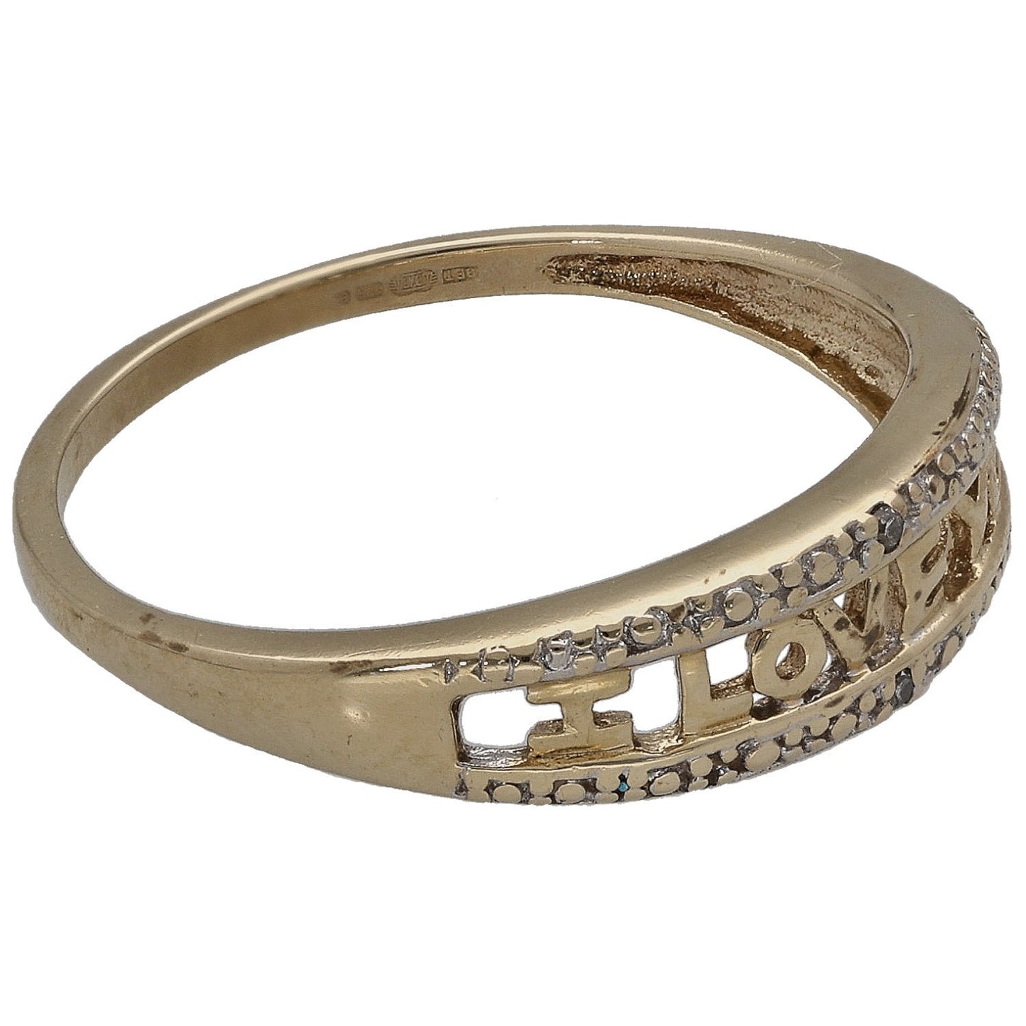 9ct Gold 0.01ct Diamond Alternative Ring Size M