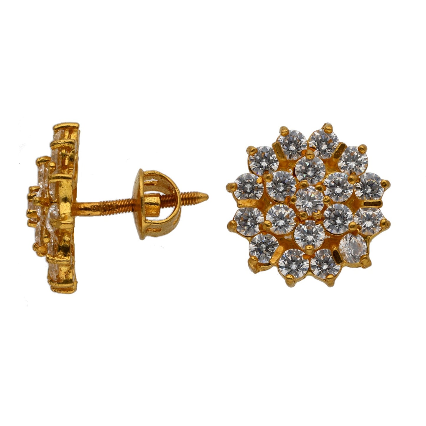 22ct Gold Cluster Earrings