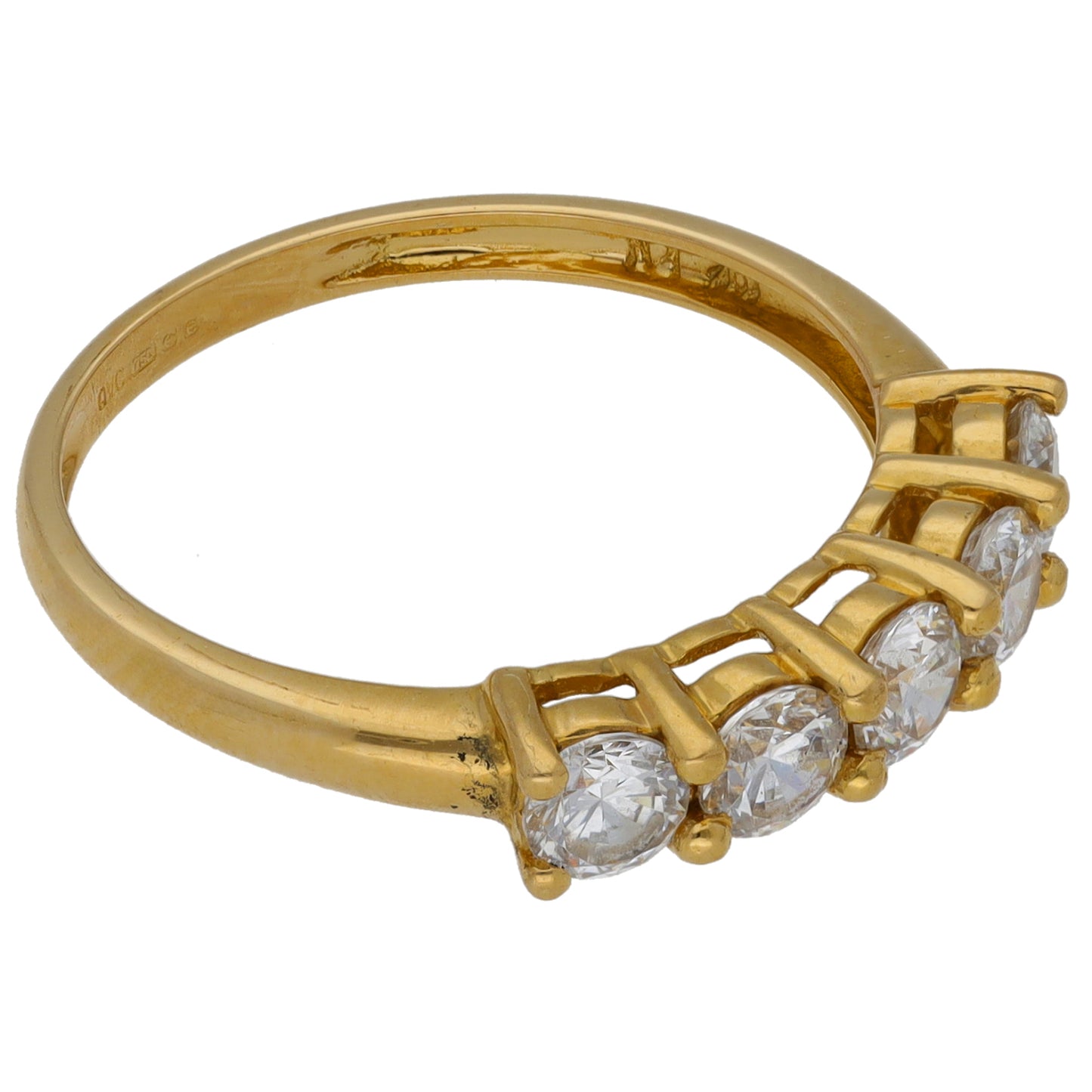 18ct Gold Cubic Zirconia Half Eternity Ring Size P