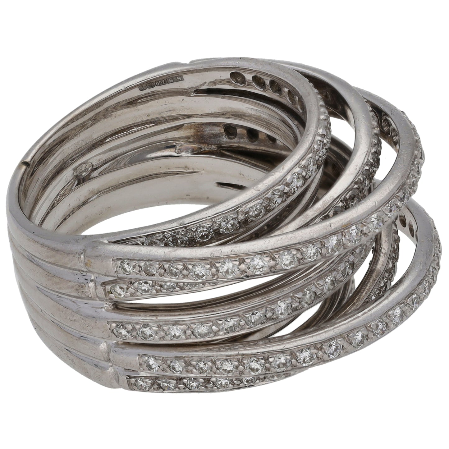 18ct White Gold 1.35ct Diamond Dress/Cocktail Ring Size Q