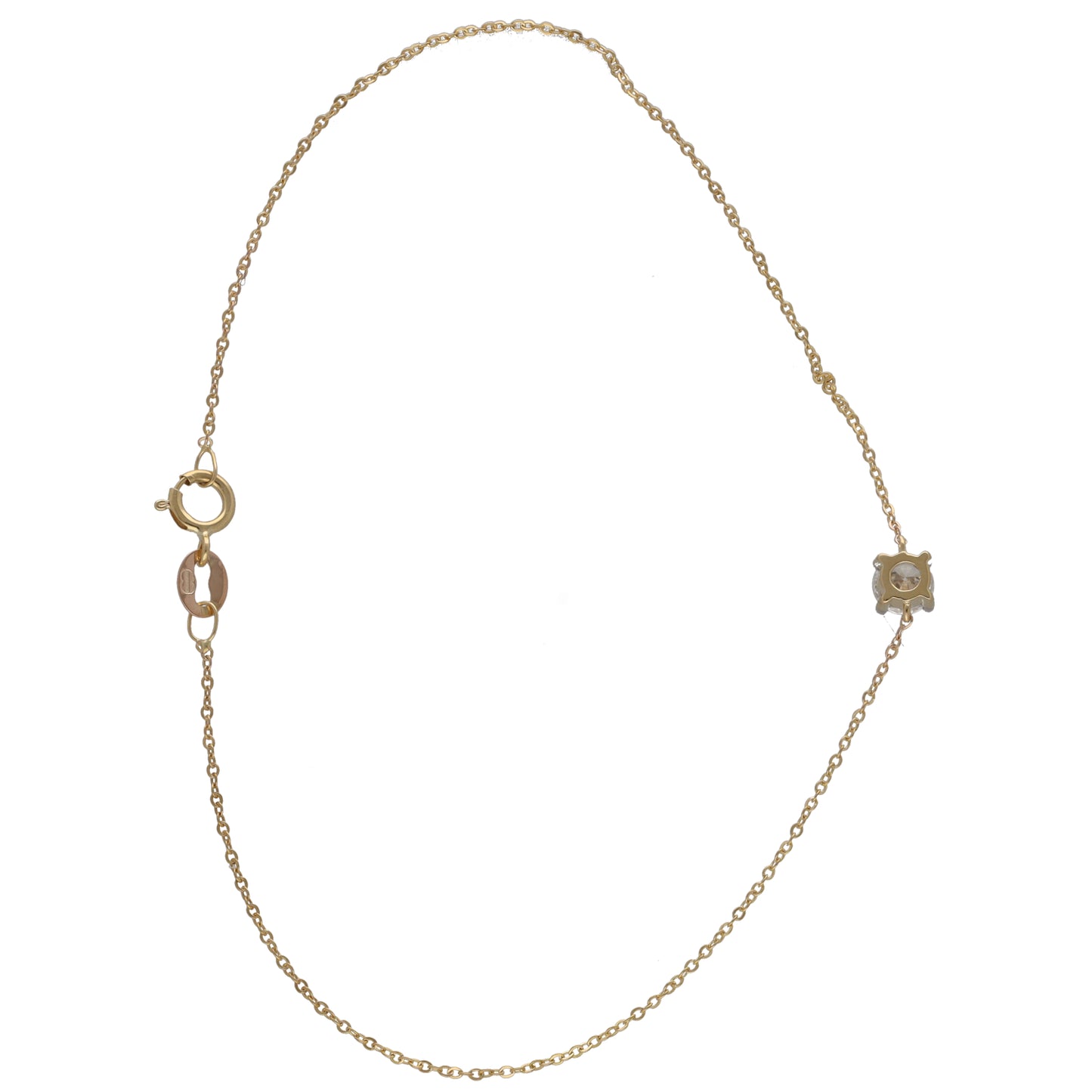 New 9ct Gold 0.25ct Diamond Solitaire Bracelet