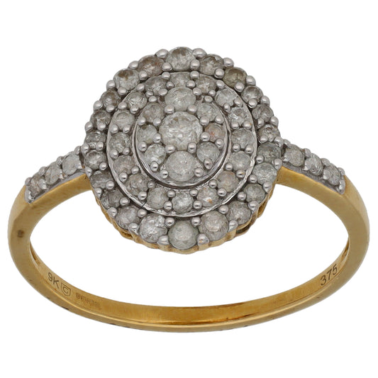 9ct Gold 0.65ct Diamond Dress/Cocktail Ring Size U