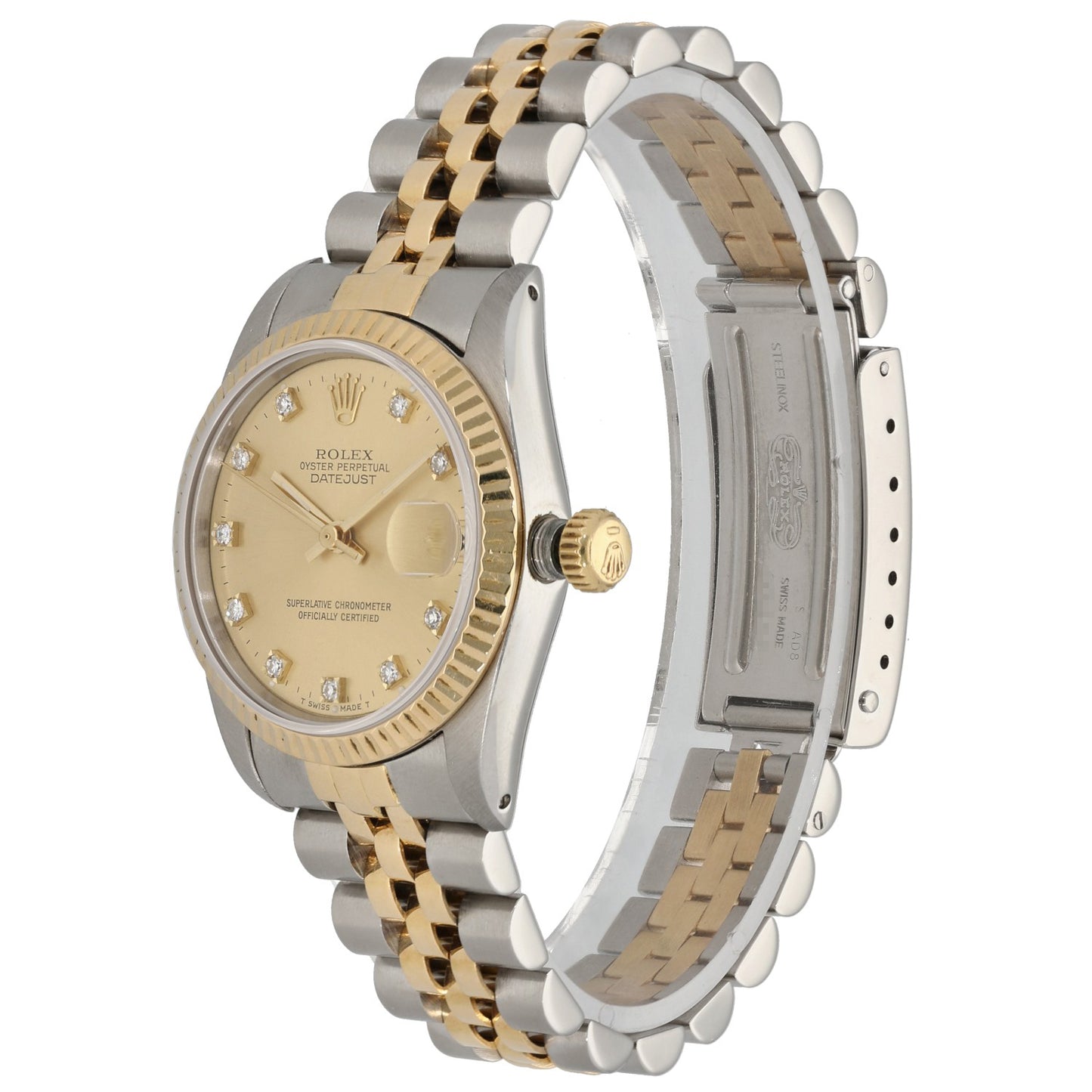 Rolex Datejust 68273, Mid Size Datejust, Champagne Dial, Bi-Colour, Front Angle Image