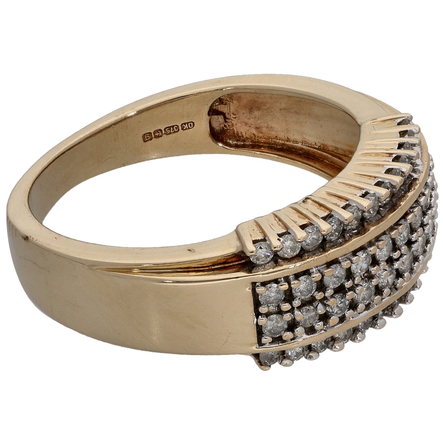 9ct Gold 0.32ct Diamond Dress/Cocktail Ring Size N