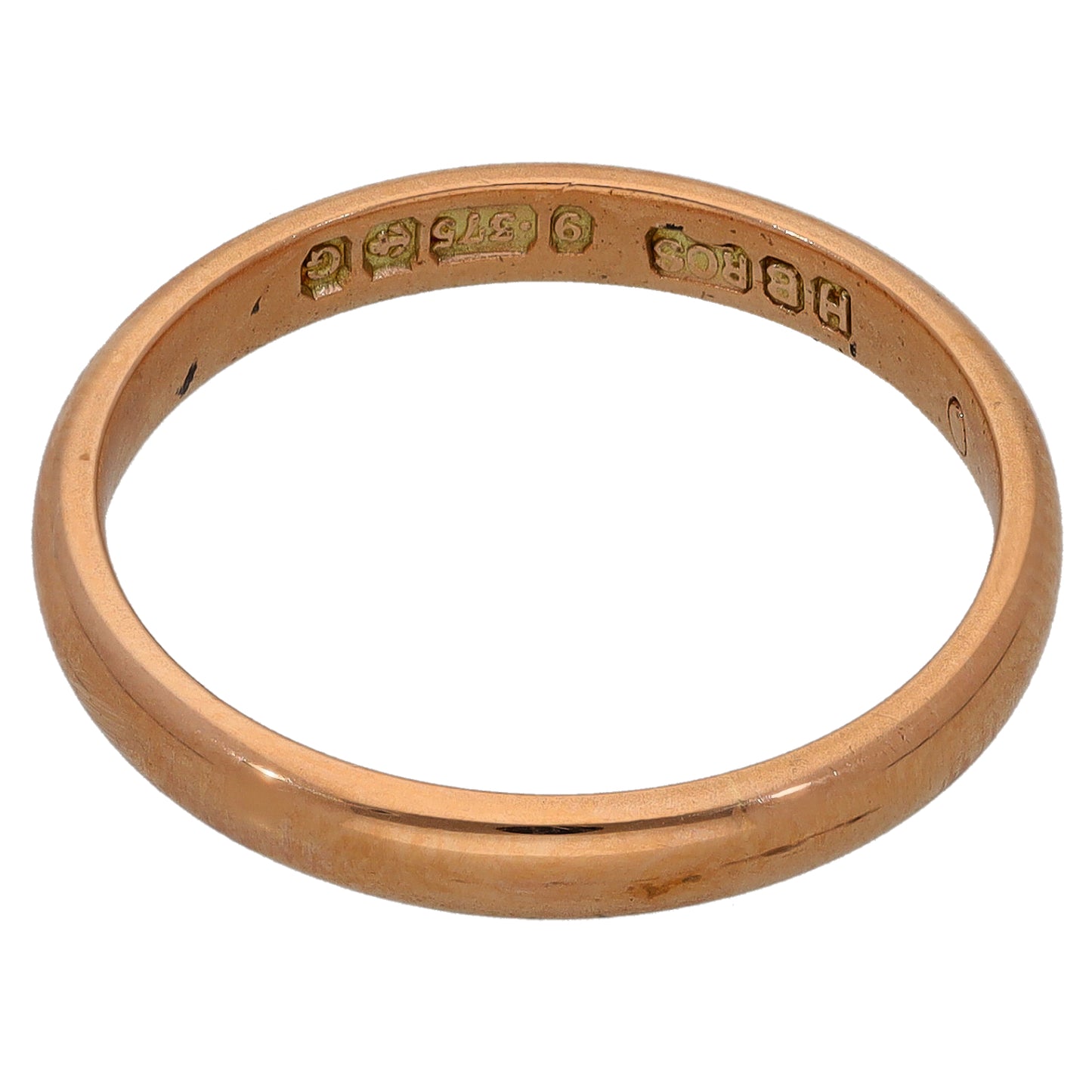 9ct Rose Gold Plain Wedding Ring Size O