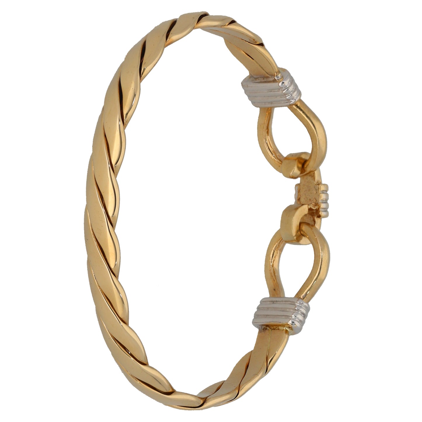 9ct Bi-Colour Gold Kids Hinged/Clasp Bangle